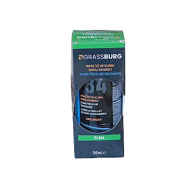 GRASSBURG ARAÇ İÇİ VE KLİMA KOKU GİDERİCİ - ELMA 150 ML - GRASSBURG