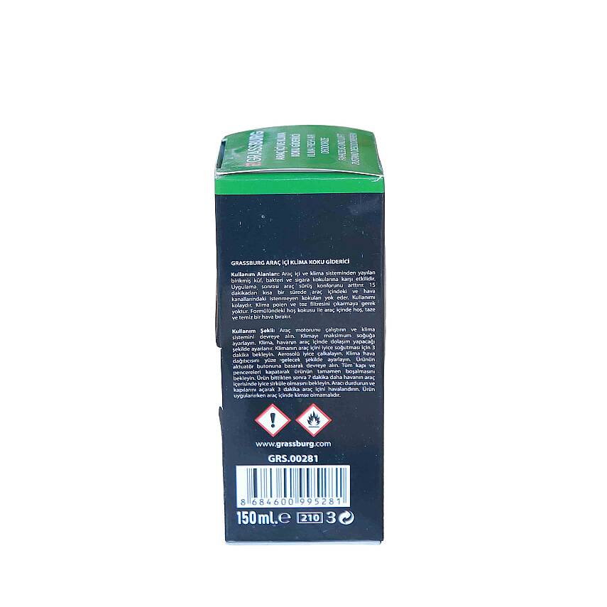 GRASSBURG ARAÇ İÇİ VE KLİMA KOKU GİDERİCİ - ELMA 150 ML - 4