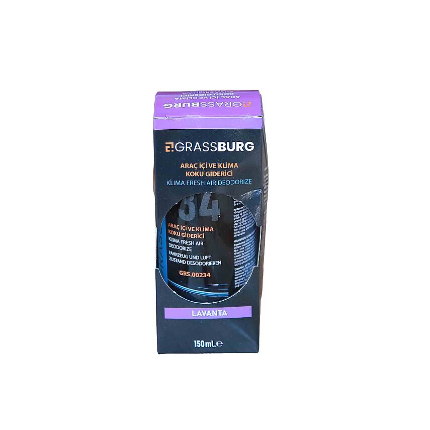 GRASSBURG ARAÇ İÇİ VE KLİMA KOKU GİDERİCİ - LAVANTA 150 ML - 1