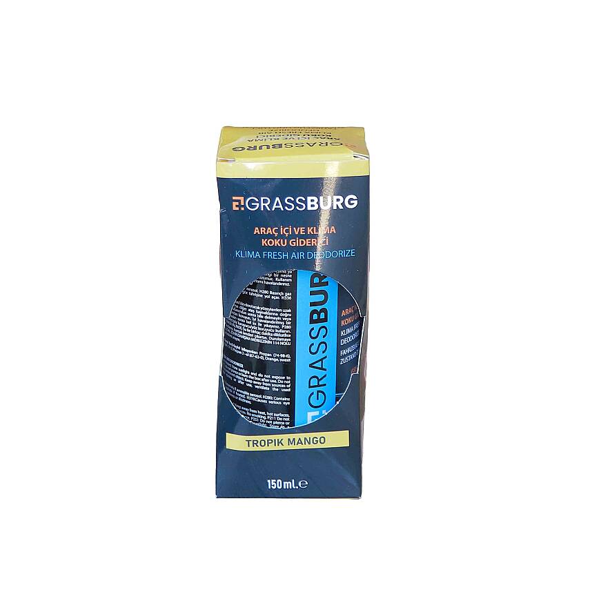 GRASSBURG ARAÇ İÇİ VE KLİMA KOKU GİDERİCİ - TROPİK MANGO 150 ML - 1