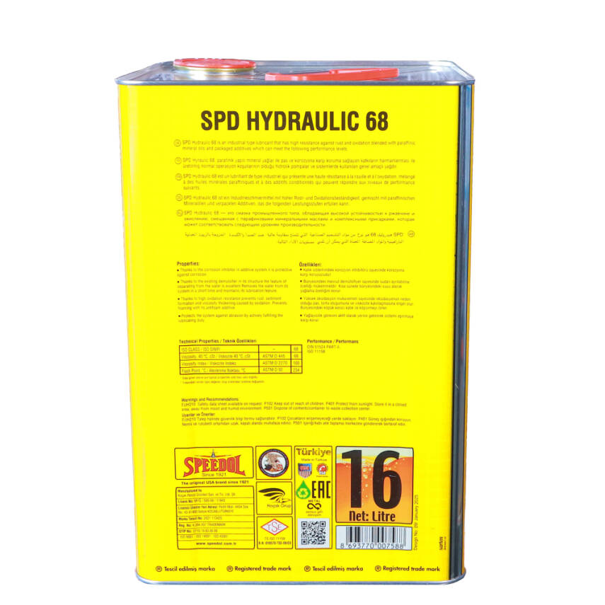 Speedol SPD Hydraulic 68 Hidrolik Yağı 16 LT - 2