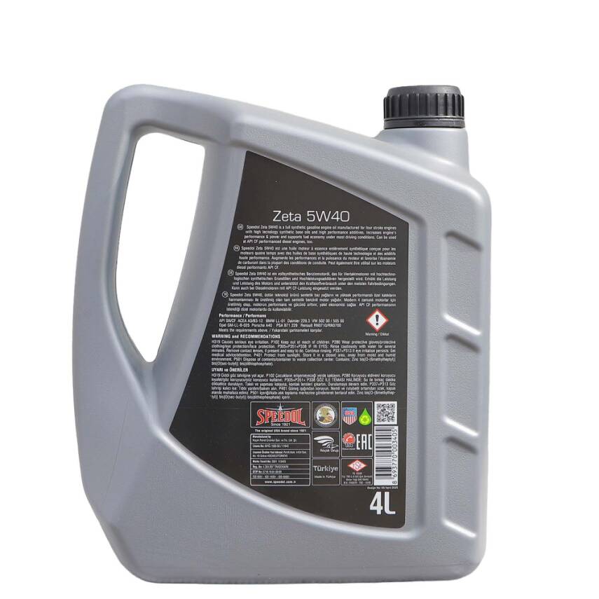 Speedol Zeta 5W-40 Tam Sentetik SN/CF Motor Yağı 4 LT - 2