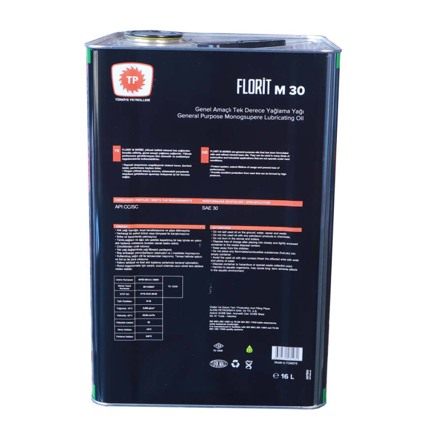 TP Florit M 30 Motor Yağı 16 LT - 3