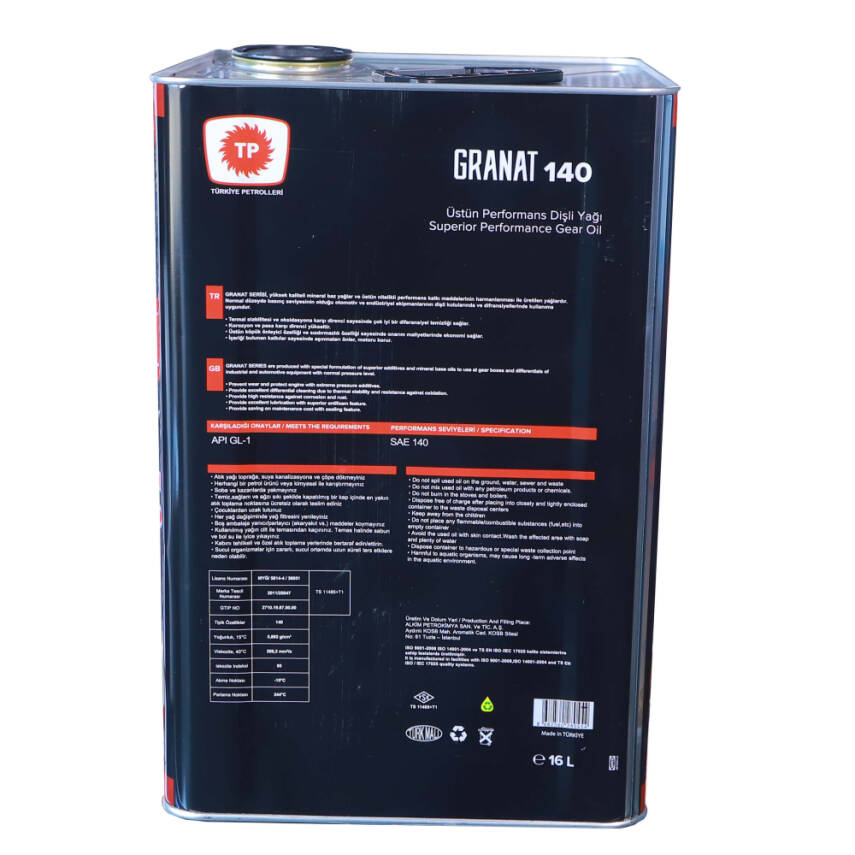 TP Granat 140 Dişli Yağı 16 LT - 3