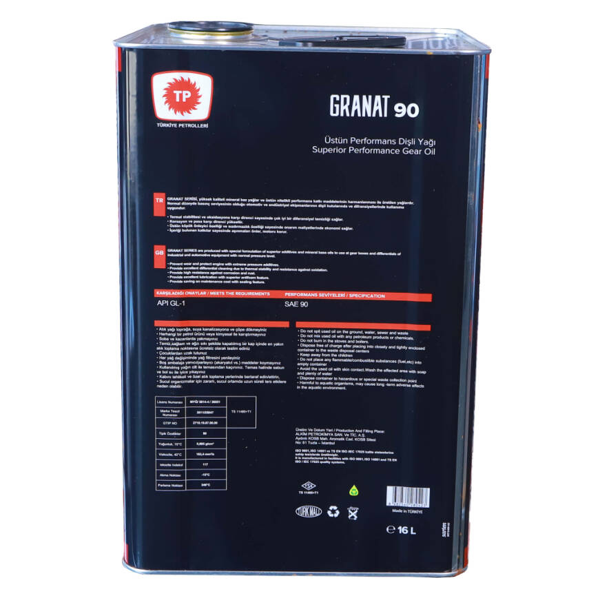 TP Granat 90 Dişli Yağı 16 LT - 3